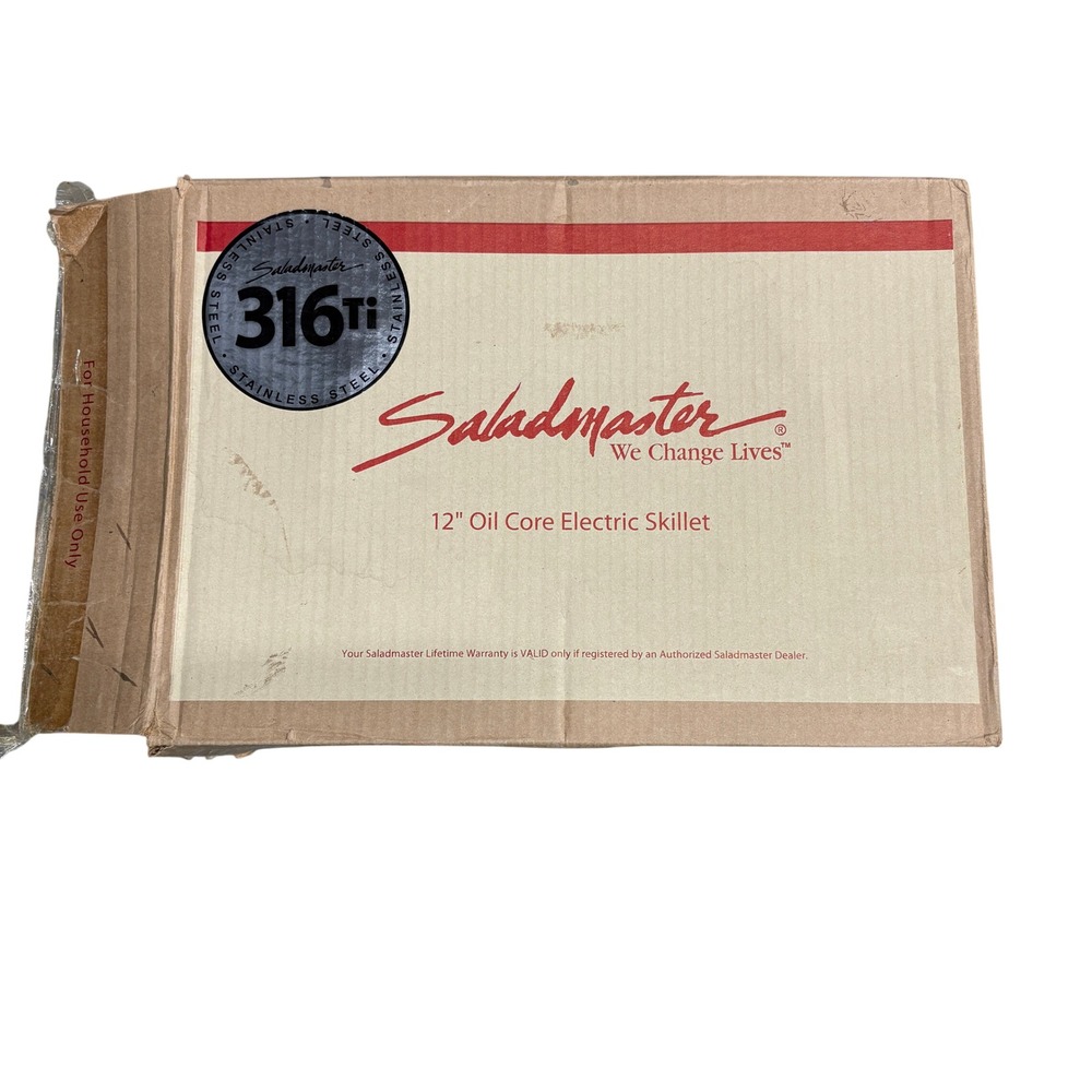 Saladmaster 12" Oil Core Electric Skillet 12in Silver 316Ti Stainless Steel